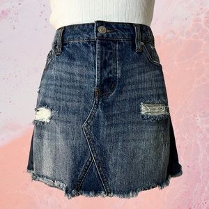 Altar'd State Medium Indigo thick denim skirt and button up fly.